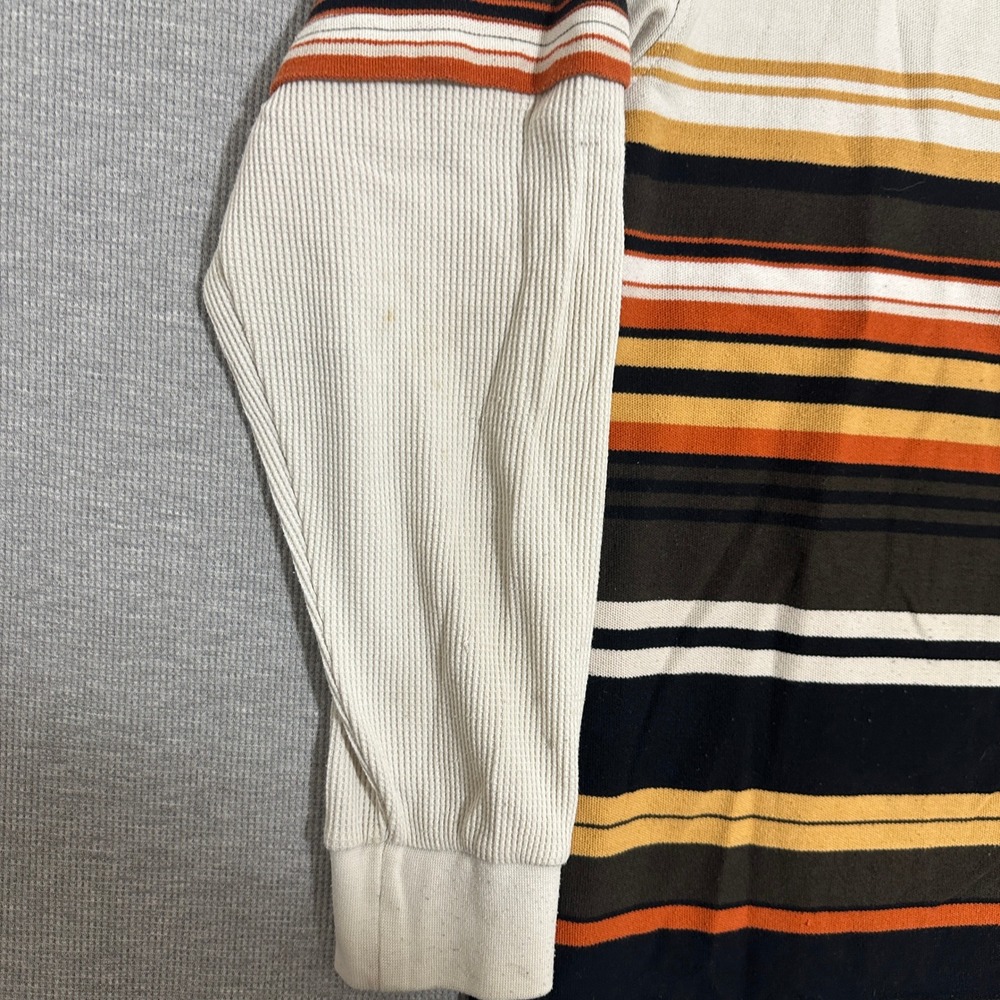 Karl Kani Gold Striped Long Sleeve Polo Waffle Sleeve Earth Tones Mens 3X - Picture 5 of 12